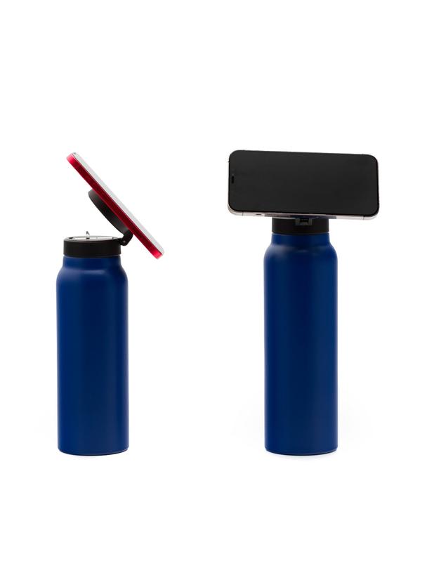 Butelka / bidon na wodę metal z uchwytem kompatybilnym z Magsafe 950ml niebieski