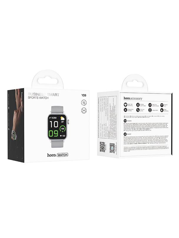 Smartwatch Hoco 1,81" TFT IPX4 GPS z funkcją rozmowy Y26 srebrny