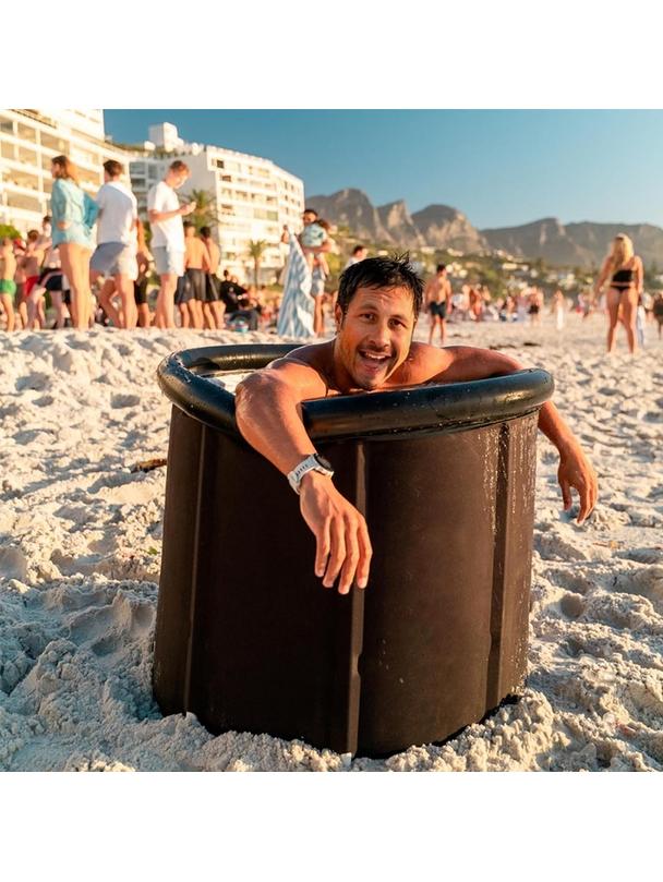 Składana przenośna dmuchana wanna balia do kąpieli morsowania 80 x 79 cm czarna