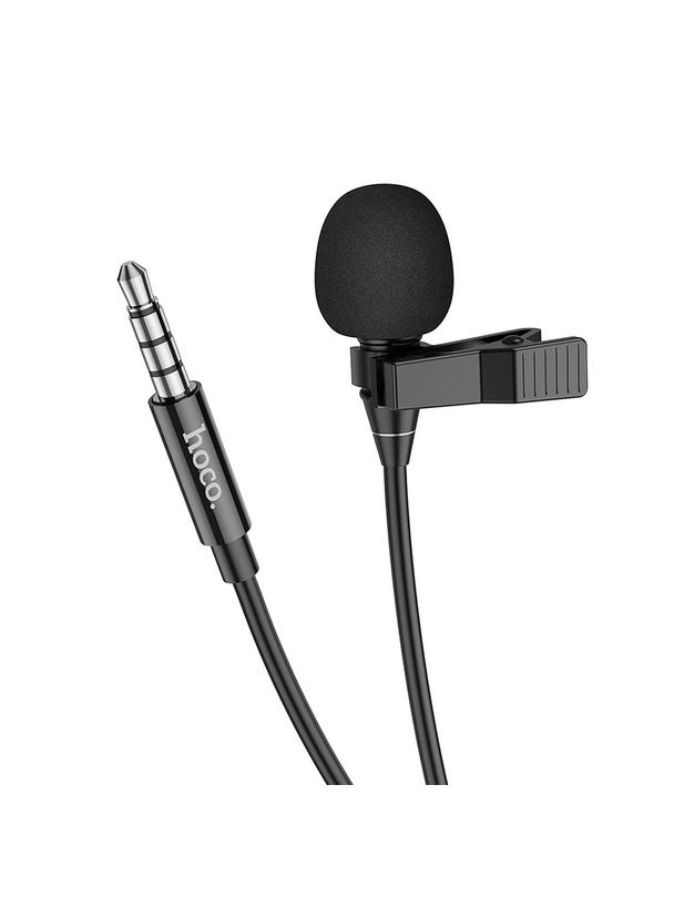 EOL Mikrofon krawatowy przewodowy Jack 3,5mm Hoco 2 m L14 czarny