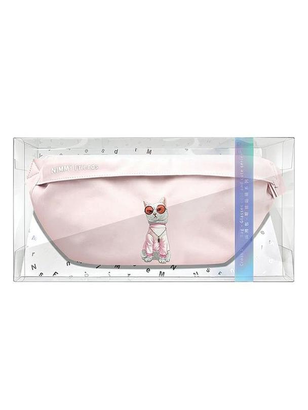 NIMMY nerka na ramię GLASSES COOL CAT różowa