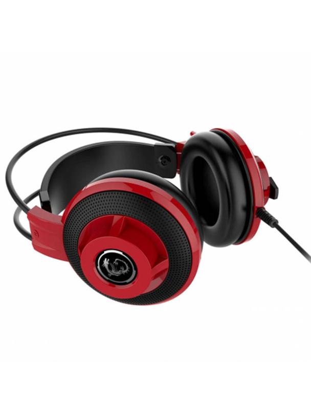 Słuchawki przewodowe nauszne Jack 3,5 mm gamingowe MSI DS501 czerwone