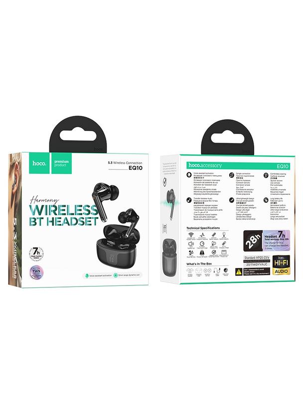 Słuchawki bezprzewodowe douszne Hoco TWS EQ10 czarne