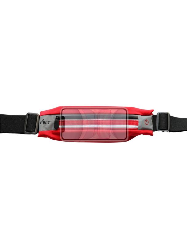 ART pas sportowy z kieszenią podświetlany APS-01R czerwony