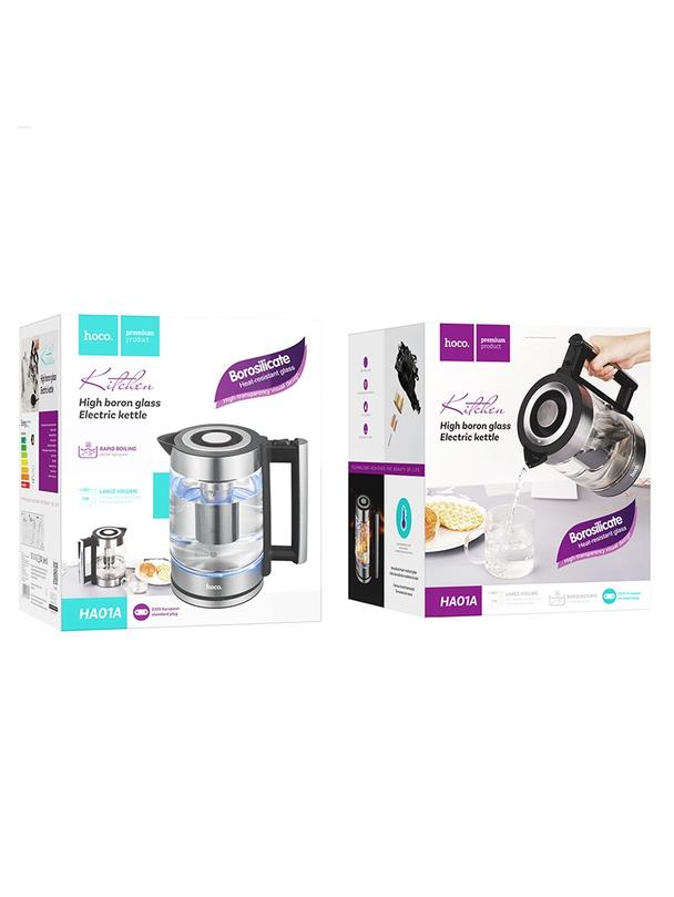 Czajnik elektryczny Hoco 1,8L HA01A szkło / stainless steel