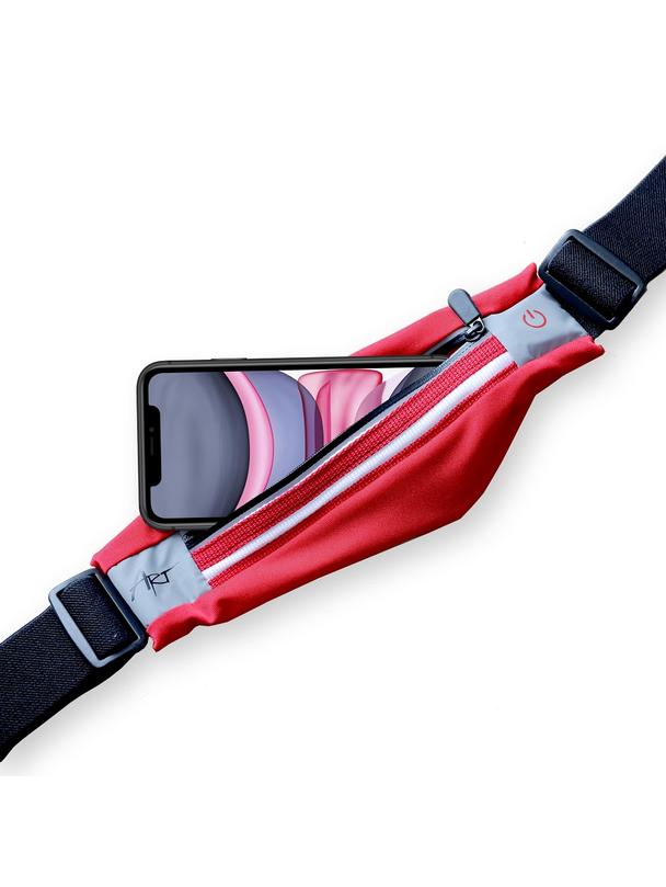 ART pas sportowy z kieszenią podświetlany APS-01R czerwony