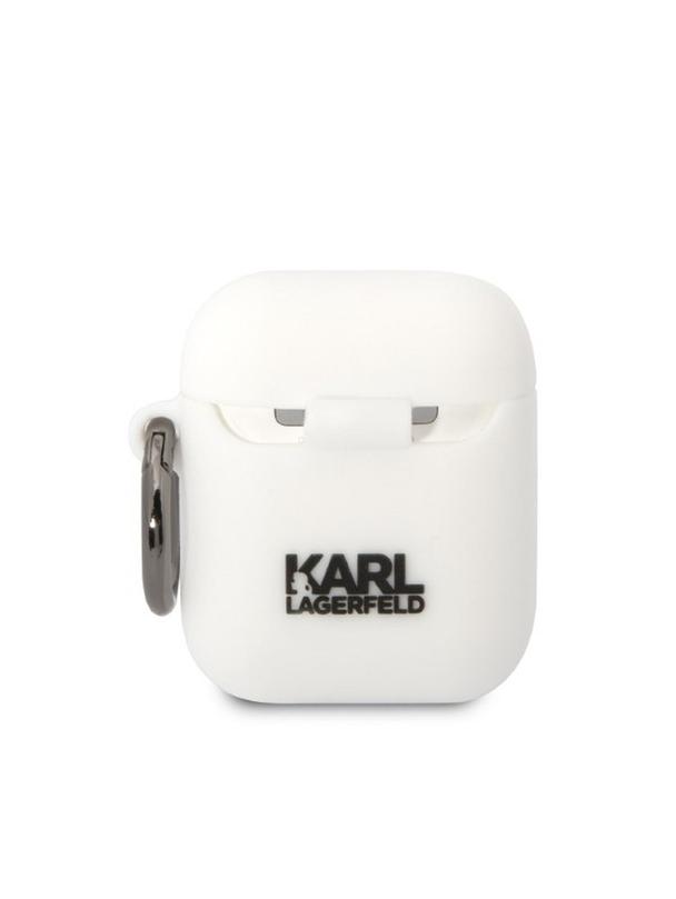 KARL LAGERFELD futerał do APPLE Airpods 1 / 2 KLA2RUNCHH (3D Sil NFT Choupette) biały