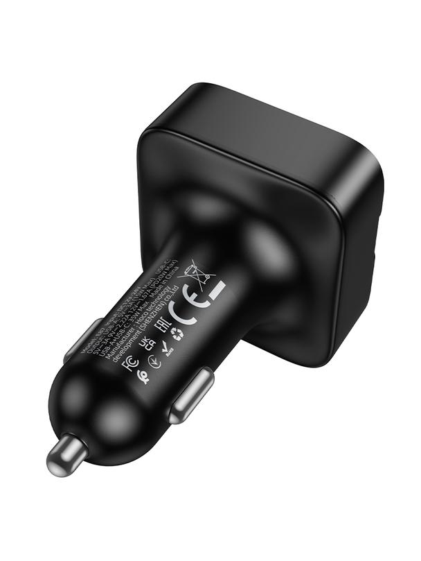Transmiter samochodowy bluetooth Hoco USB A + USB C QC PD 35W E87 czarny