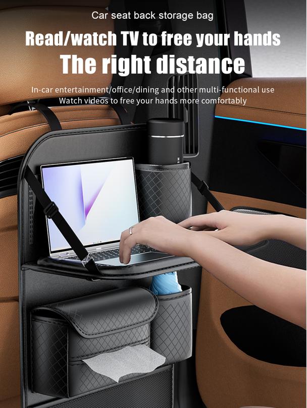 Organizer samochodowy na fotele przednie składany z przegródkami D03-B czarny