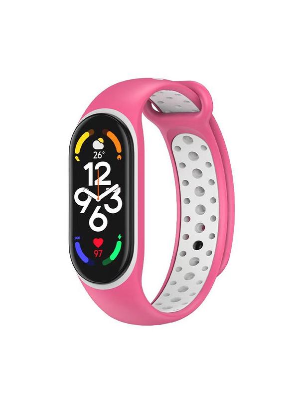 Pasek silikonowy do XIAOMI Mi Band 5 / 6 / 7 różowy (07)