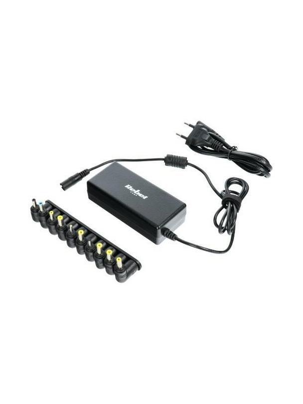 REBEL uniwersalny zasilacz sieciowy 45W 12-19.5V automatyczny 10 końcówek czarny