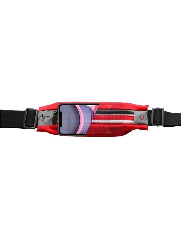 ART pas sportowy z kieszenią podświetlany APS-01R czerwony