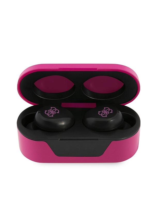 Słuchawki bezprzewodowe douszne Guess TWS + stacja dokująca GUTWST31EM magenta