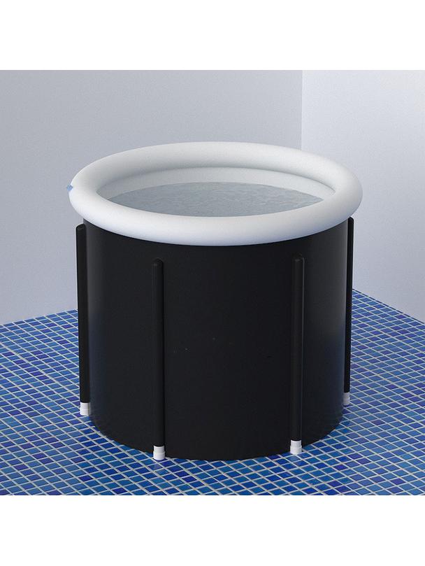 Składana przenośna dmuchana wanna balia do kąpieli morsowania 75 x 80 cm czarna