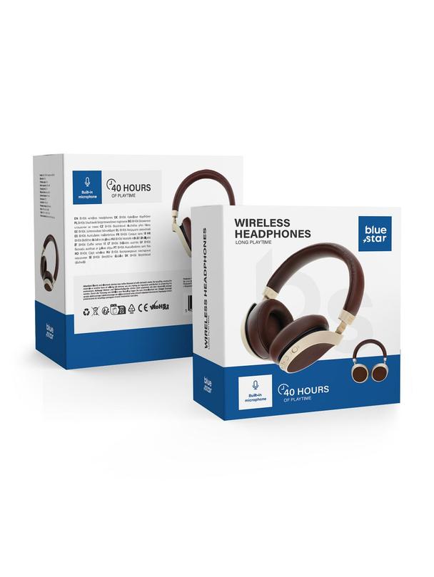 Słuchawki bezprzewodowe nauszne Blue Star BH06 brązowe