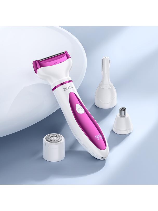Trymer z golarką 4w1 Hoco HP80 biało różowy