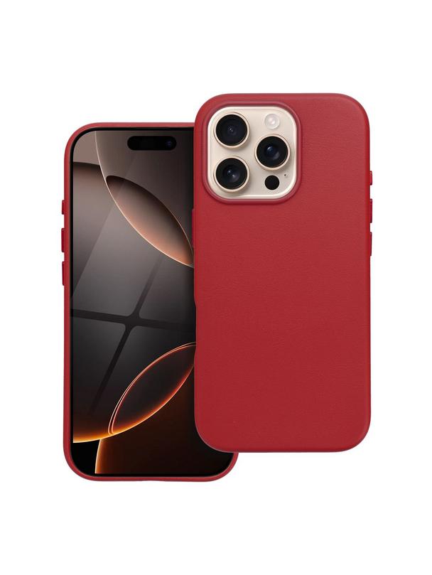 Futerał LEATHER MAG COVER kompatybilny z MagSafe do IPHONE 16 Pro czerwony