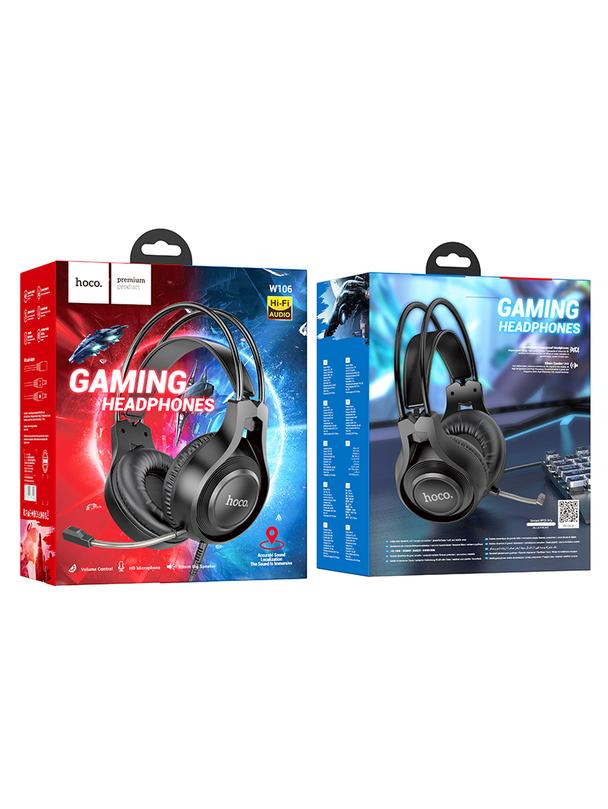 Słuchawki przewodowe nauszne Jack 3,5 mm Hoco W106 czarne