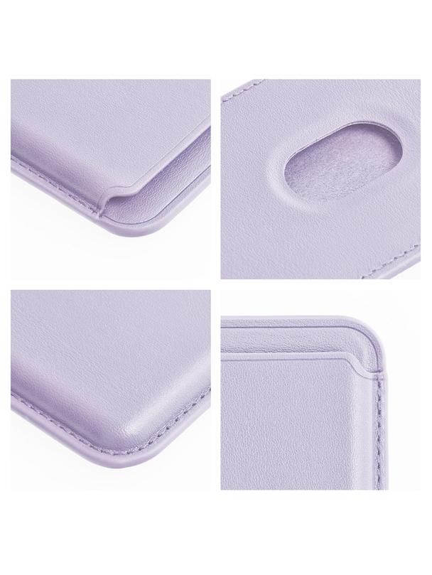 Portfel magnetyczny na karty LEATHER MAG WALLET kompatybilny z MagSafe  liliowy