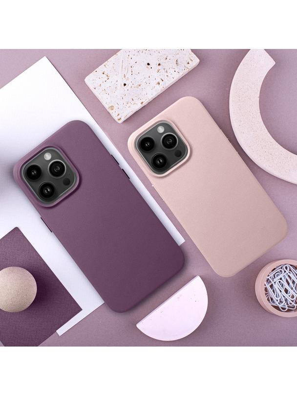 Futerał LEATHER MAG COVER kompatybilny z MagSafe do IPHONE 15 Pro różowy