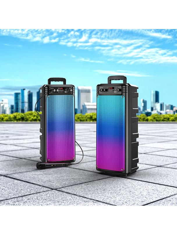 Zestaw do karaoke bluetooth 2 x 10W 3h Hoco BS52 czarny