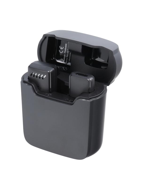 Mikrofon krawatowy bezprzewodowy Lightning z etui ładującym S11 czarny