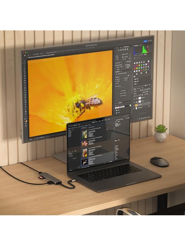 Adapter HUB 7w1 USB C Satechi Slim ST-P7SM szary