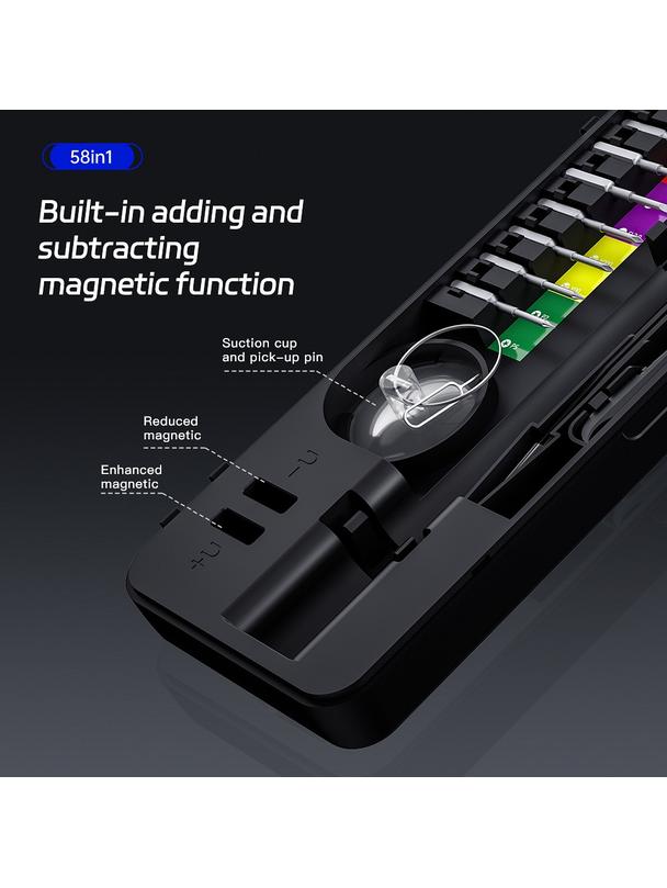 UF-TOOLS - Wkrętak elektryczny N20 z wymiennymi bitami i magnetyzerem 58w1
