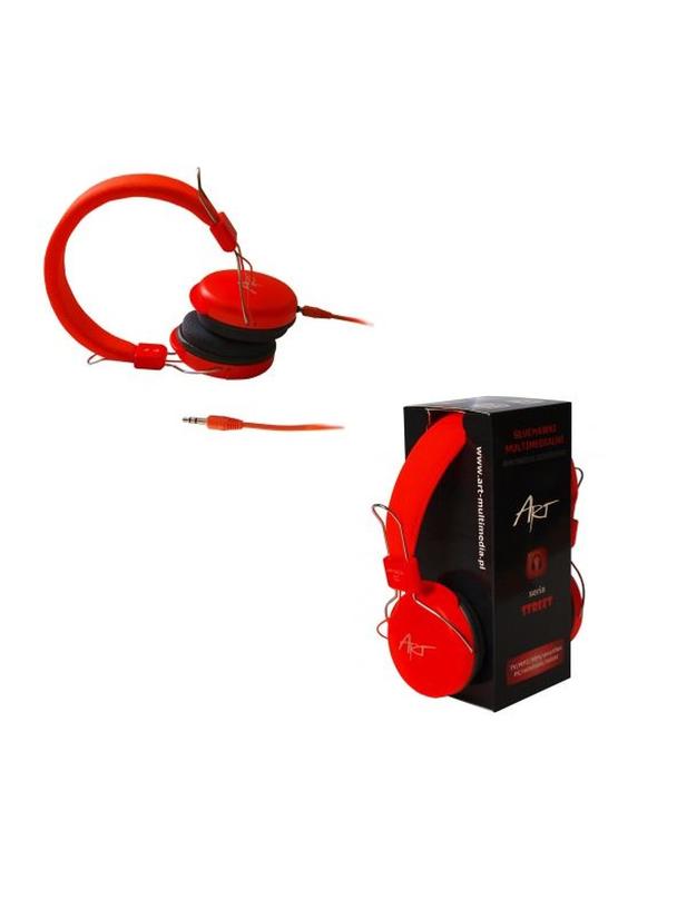 Słuchawki przewodowe nauszne Jack 3,5 mm Art AP-60A pomarańczowe