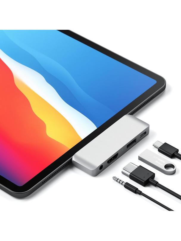 Adapter HUB 4w1 USB C Satechi Mobile Pro Hub ST-TCMPHS srebrny