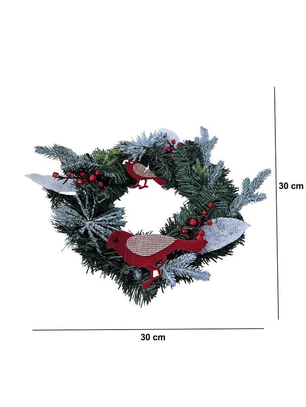 Stroik świąteczny wieniec dekoracyjny 30 cm RC-K-512 zielony