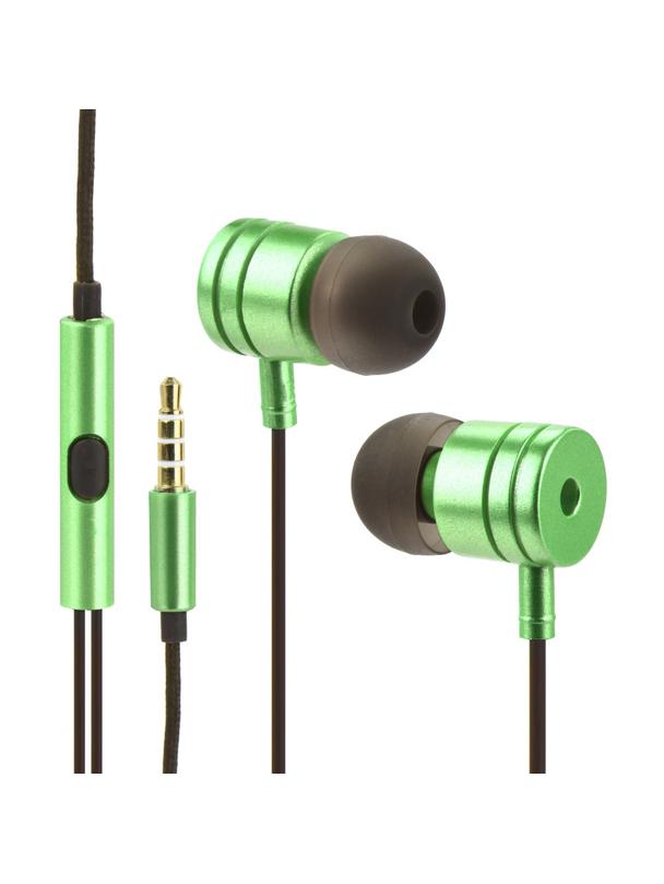 Słuchawki przewodowe douszne Jack 3,5 mm MI metal box limonka