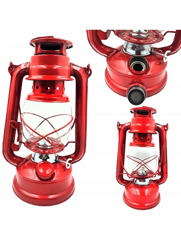 Lampa naftowa 24,5 cm RC032 czerwona