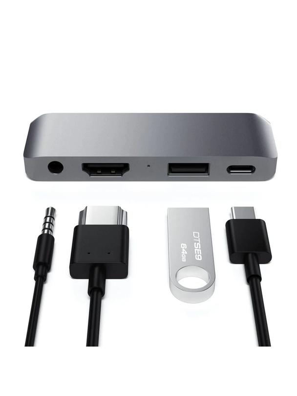 Adapter HUB 4w1 USB C Satechi Mobile Pro Hub ST-TCMPHM szary