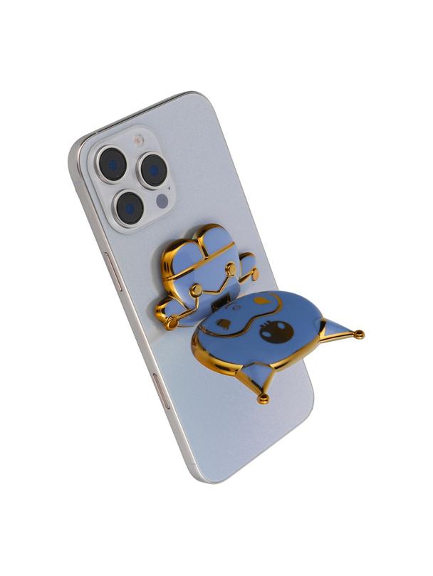 Stojak na telefon LALKA - naklejany - niebieski