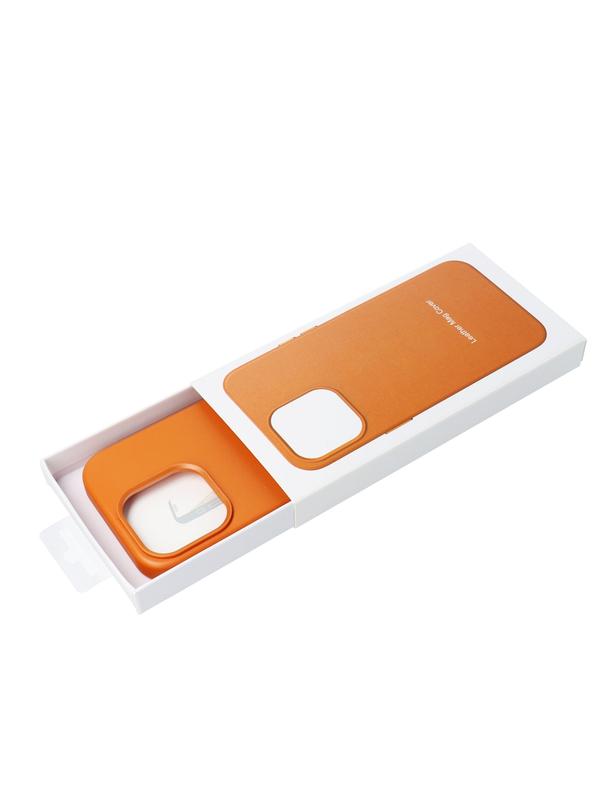 Futerał do iPhone 15 PRO MAX Leather Mag Cover zgodny z MagSafe pomarańczowy