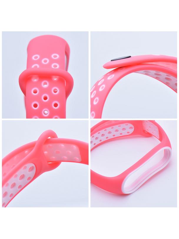 Pasek silikonowy do XIAOMI Mi Band 5 / 6 / 7 różowy (07)