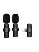 Mikrofon krawatowy bezprzewodowy Lightning podwójny (2 w zestawie) K1 czarny