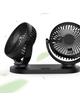 Wiatrak samochodowy podwójny zasialny z USB czarny