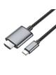 Kabel USB C do HDMI Hoco 4K 30Hz 2 m UA27 stalowy szary