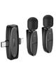 Mikrofon krawatowy bezprzewodowy Lightning / USB C Hoco 2 szt L15 czarny